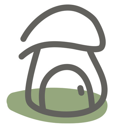 Cave house, illustration, vector, on a white background.のイラスト素材