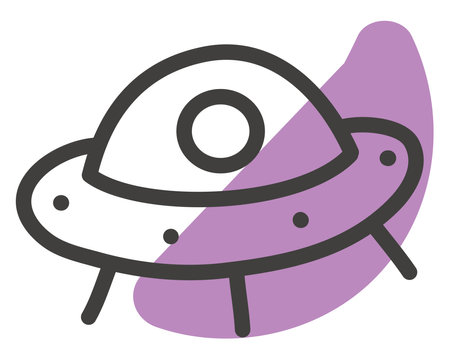 Alien ship, illustration, vector, on a white background.のイラスト素材