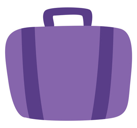 Purple suitcase, illustration, vector, on a white background.のイラスト素材
