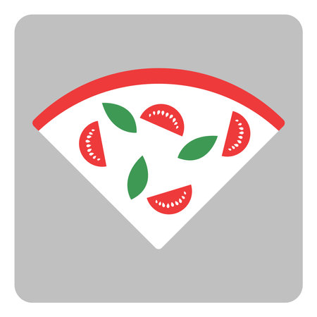 Slice of italian pizza, illustration, vector, on a white background.のイラスト素材