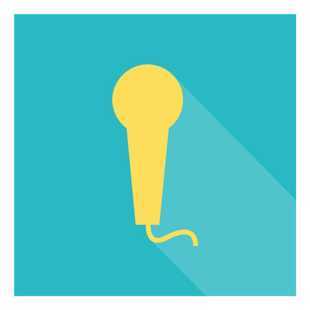 Yellow microphone, illustration, vector, on a white background.のイラスト素材