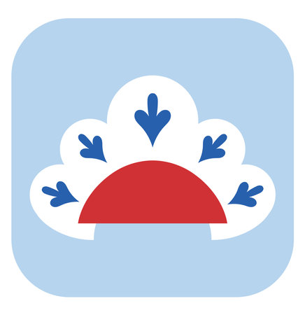 Pretty russian kokoshnik, illustration, vector, on a white background.のイラスト素材