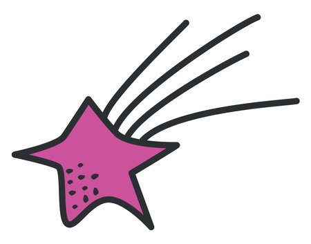 Shooting star, illustration, vector, on a white background.のイラスト素材