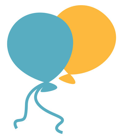 Two balloons, illustration, vector, on a white background.のイラスト素材
