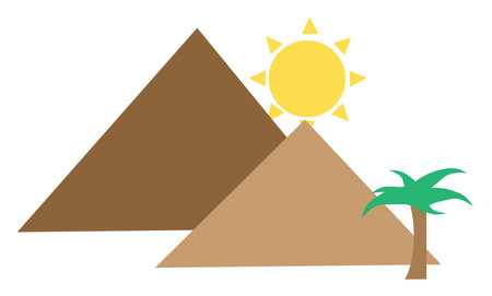 Travel pyramids, illustration, vector, on a white background.のイラスト素材