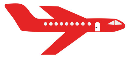 Red plane, illustration, vector, on a white background.のイラスト素材