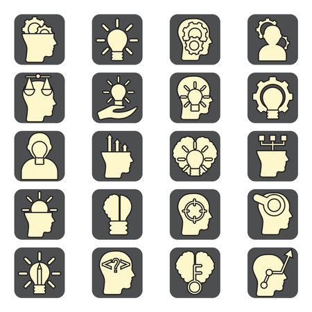 Creative ideas icon pack, illustration, vector, on a white background.のイラスト素材