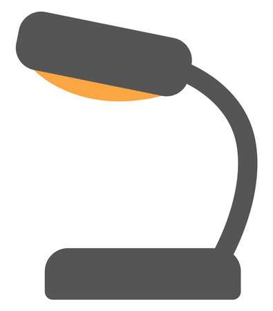 Grey table lamp, illustration, vector, on a white background.のイラスト素材