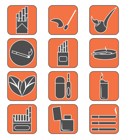 Smoking cigarettes, illustration, vector, on a white background.のイラスト素材