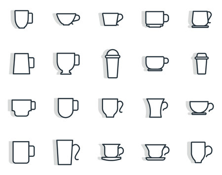 White cups, illustration, vector, on a white background.のイラスト素材