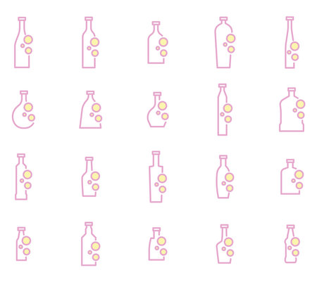 Pink bottles, illustration, vector, on a white background.のイラスト素材