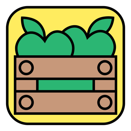 Agriculture apple box, illustration, vector, on a white background.のイラスト素材