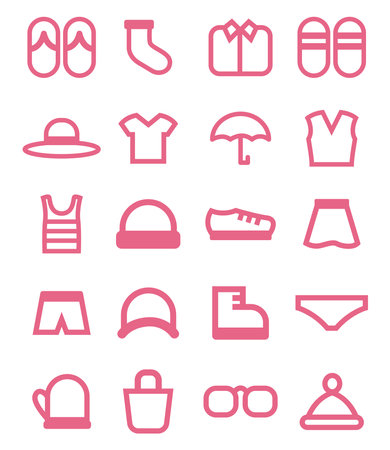 Pink clothes, illustration, vector, on a white background.のイラスト素材