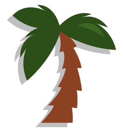 African palm, illustration, vector, on a white background.のイラスト素材