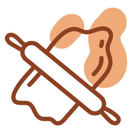 Rolling dough, illustration, vector, on a white background.のイラスト素材