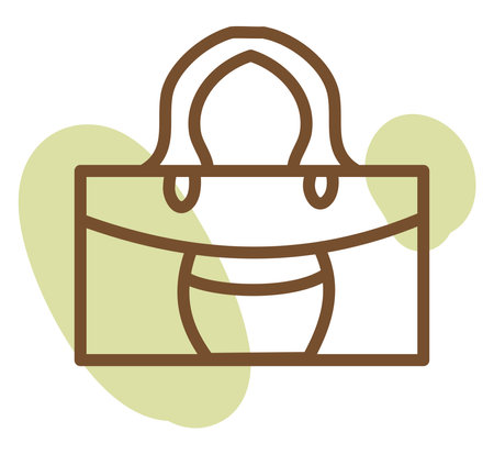 Rectangular green purse, illustration, vector, on a white background.のイラスト素材