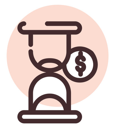 Money and time management, illustration, vector, on a white background.のイラスト素材