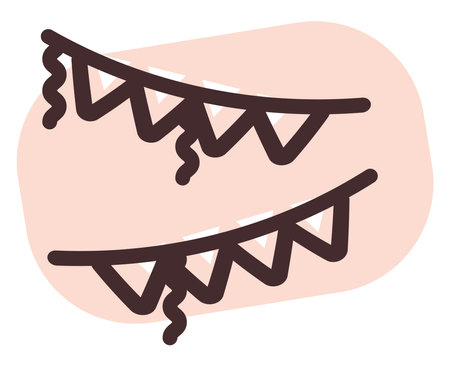 Birthday decoration, illustration, vector, on a white background.のイラスト素材