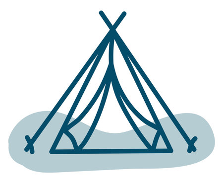 Shelter tent, illustration, vector, on a white background.のイラスト素材