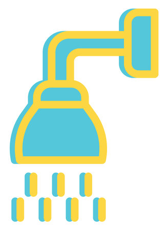 Bathroom shower, illustration, vector, on a white background.のイラスト素材