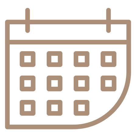 Brown calender, illustration, vector, on a white background.のイラスト素材