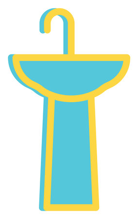 Bathroom washing sink, illustration, vector, on a white background.のイラスト素材