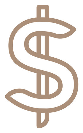 Dollar sign, illustration, vector, on a white background.のイラスト素材