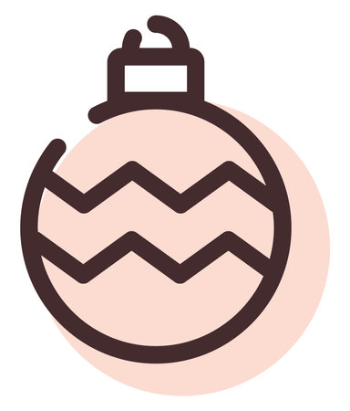 Pink christmas toy, illustration, vector, on a white background.のイラスト素材