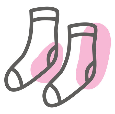 Pink socks, illustration, vector, on a white background.のイラスト素材