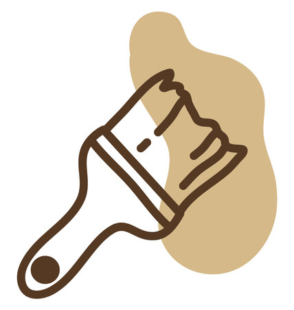 House painting brush, illustration, vector, on a white background.のイラスト素材