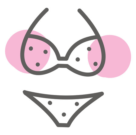 Pink bikini, illustration, vector, on a white background.のイラスト素材