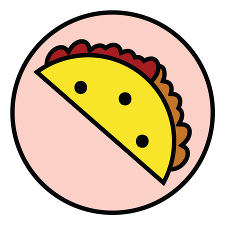 Fast food taco, illustration, vector, on a white background.のイラスト素材