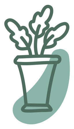 Flower Green plant in pot, illustration, vector, on a white background.のイラスト素材