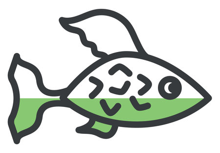 Bright green fish, illustration, vector, on a white background.のイラスト素材