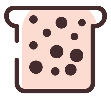 Slice of bread, illustration, vector, on a white background.のイラスト素材