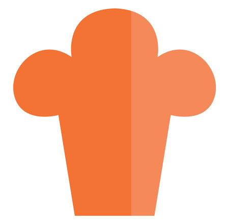 Chefs orange hat, illustration, vector, on a white background.のイラスト素材