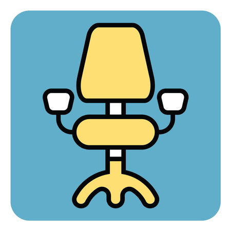 Yellow computer chair, illustration, vector, on a white background.のイラスト素材