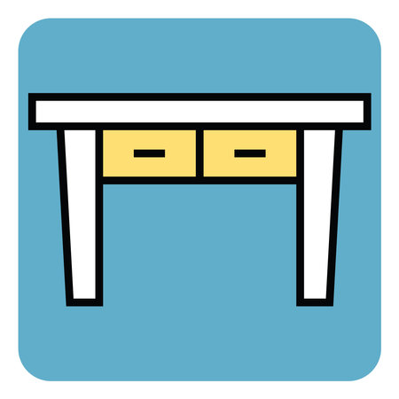 Yellow living room table, illustration, vector, on a white background.のイラスト素材