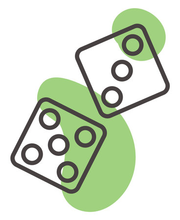 Poker dice, illustration, vector, on a white background.のイラスト素材
