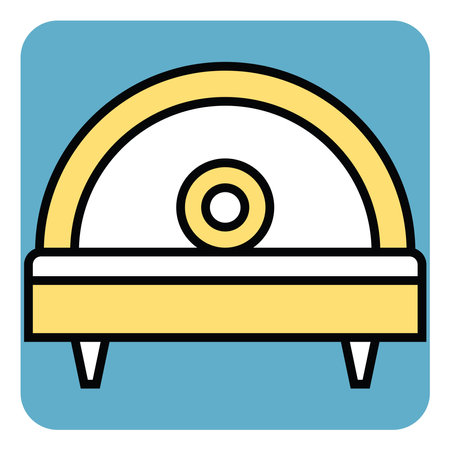 King sized bed, illustration, vector, on a white background.のイラスト素材