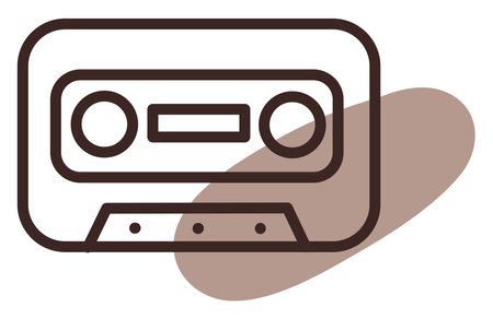Old cassette, illustration, vector, on a white background.のイラスト素材
