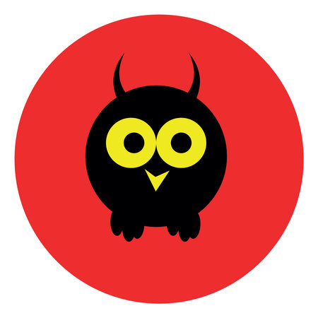 Black owl, illustration, vector, on a white background.のイラスト素材