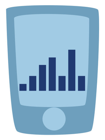 Phone pedometer, illustration, vector, on a white background.のイラスト素材
