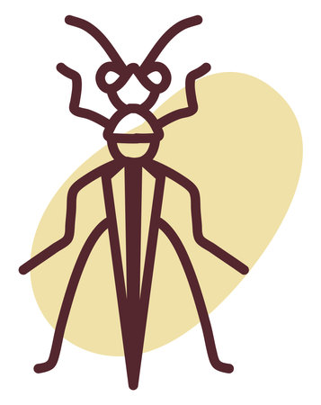 Brown flea bug, illustration, vector, on a white background.のイラスト素材