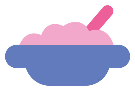 Kindergarten porridge, illustration, vector, on a white background.のイラスト素材