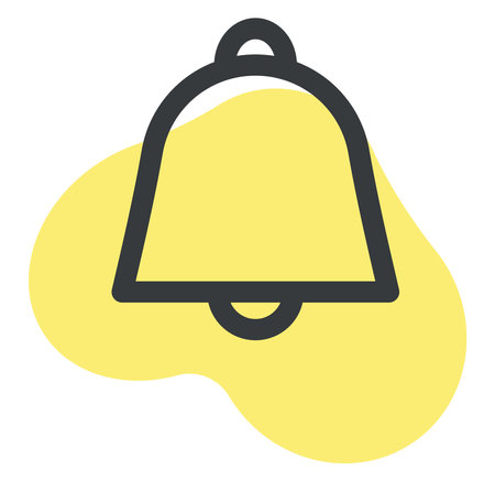 Yellow bell, illustration, vector, on a white background.のイラスト素材