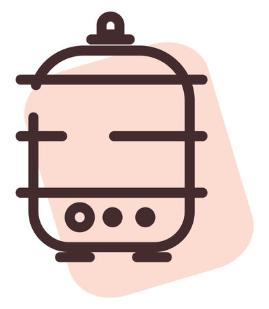 Electronic steamer, illustration, vector, on a white background.のイラスト素材