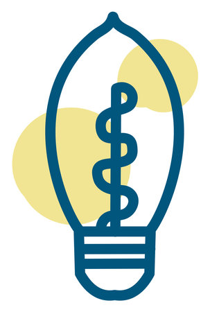 Yellow light lightbulb, illustration, vector, on a white background.のイラスト素材