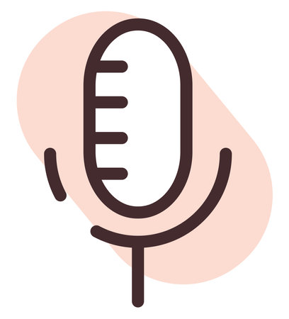 Microphone on, illustration, vector, on a white background.のイラスト素材