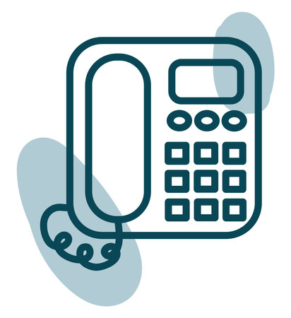 Office phone, illustration, vector, on a white background.のイラスト素材